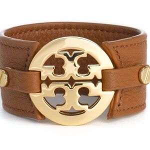 Tory Burch Brown Leather Cuff Bracelet